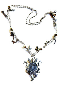 GUATEMALAN MYAN CEREMONIAL NECKLACE WITH COIN - FETISHES
