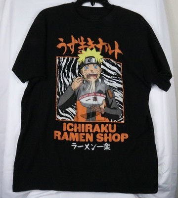 Naruto Shippuden Mens' Anime Shirt Ichiraku Ramen Shop Adult T-Shirt Size Large