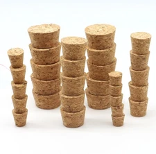 30PCS Natural Cork Stoppers for Glass Bottles and DIY Projects, Tapered Design