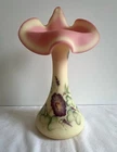 RARE Fenton 1998 Subscriber Only 'Morning Glory On Burmese’ 11” Tulip Vase