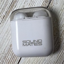 Sound Mates White True Wireless Bluetooth In-Ear Earbuds Mic Case, Double