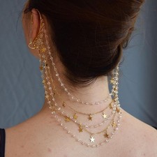 Women Rhinestone Head Chain Star Multi-layed Metal Jewel Hair Hoop Chain 21031