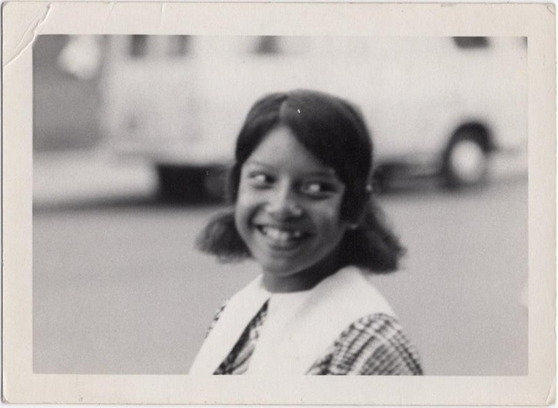 Girl on city street, 1960s