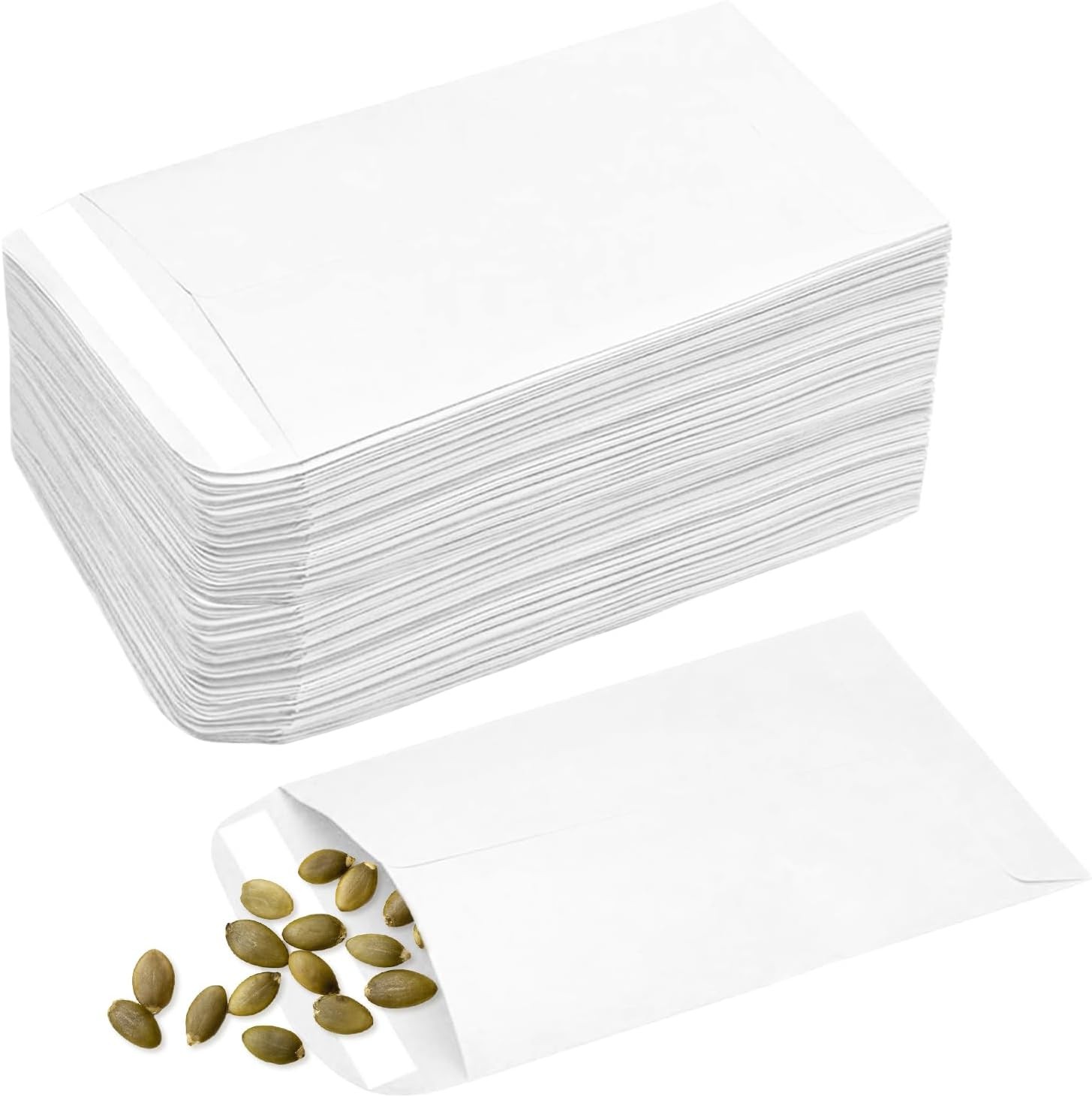 100Pcs Small White Envelopes, Self-Adhesive Seed Envelopes Seed Packets Kraft P