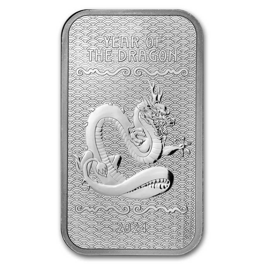 1 oz Silver Bar - 2024 APMEX Year of the Dragon (Series 2