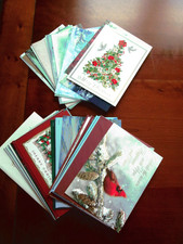 MERRY CHRISTMAS GREETING CARDS WITH ENVELOPES - LOT OF 34 - NEW