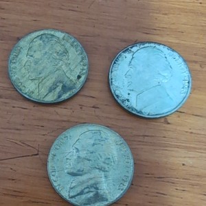 (3) 1943-P Jefferson war Nickels 5C 3 nickels for 1 price 