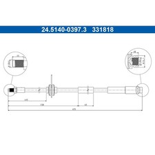 1x ORIGINAL® Ate Bremsschlauch Hinten für Ford FOCUS III Turnier FOCUS III