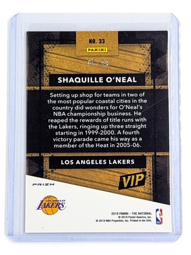 2019 Panini National Convention VIP Purple Prizm /99 Shaquille O'Neal #33 HOF - Picture 2 of 2