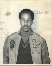 1969 Press Photo Gregory Harris in his Landry-Walker letter jacket. - nob29345