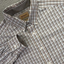 Ariat Shirt Mens XL Plaid White Western Wrinkle Free Button Down Long Sleeve