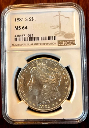 1881-S Morgan Silver Dollar NGC MS64 Reflective Luster Great Eye Appeal Look!
