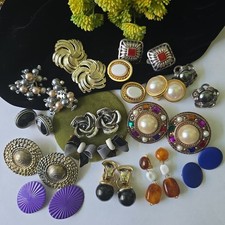 Lot of 15 Pairs Vintage Earrings Clip On