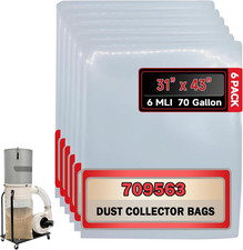 Heavy-Duty Clear Dust Collection Bags for JET DC-1100VX/DC-1200VX (6 Pack)