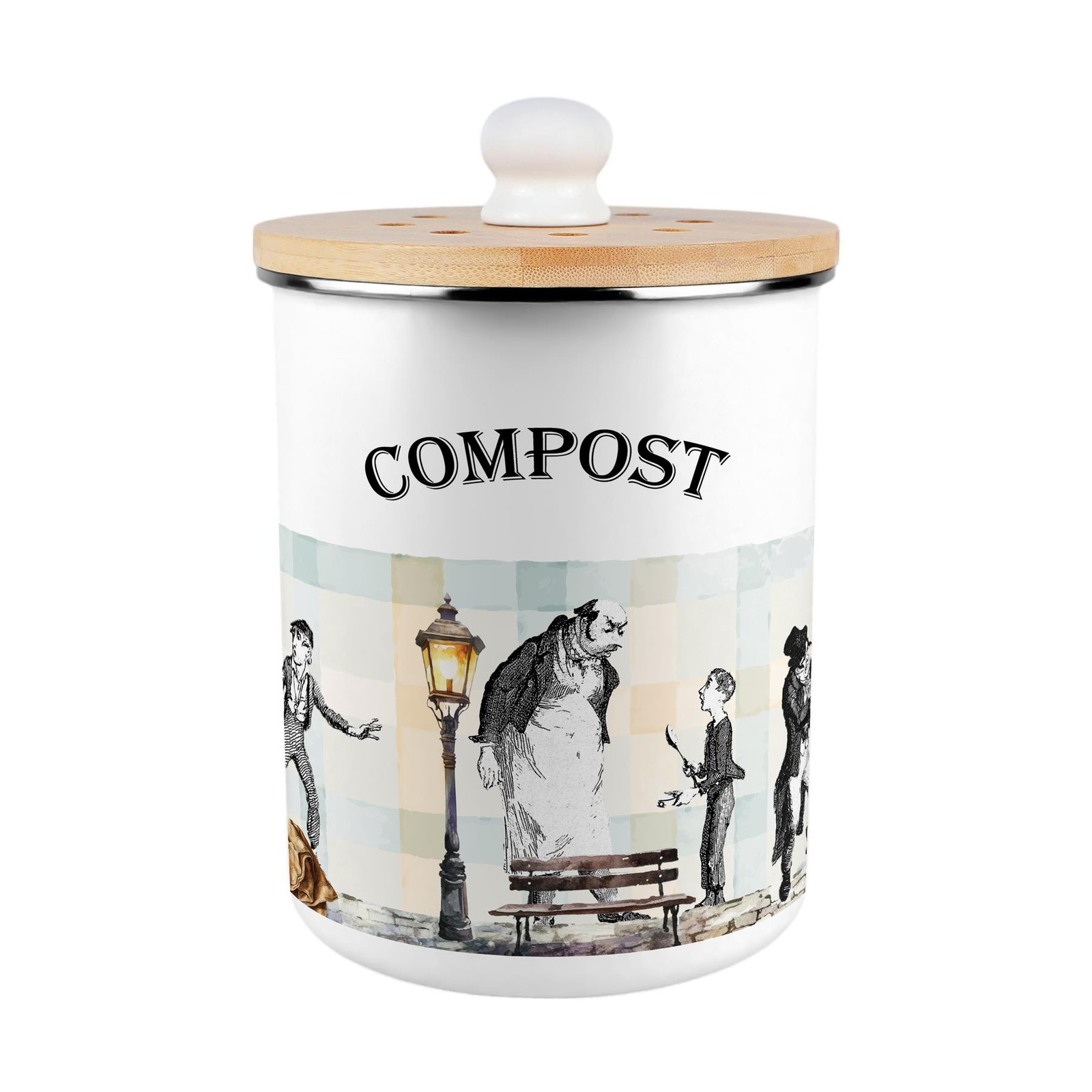 Oliver Twist Compost Caddy - Decorative Kitchen Food Waste Bin 2L