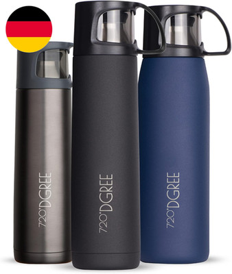 720°DGREE Thermoskanne Mit Becher 1L  Follow  - 3 Größen, 12H Heiß, 24H Kalt, Au