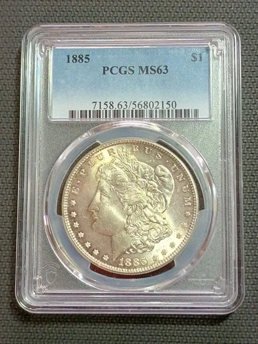 1885 $1 Morgan Silver Dollar PCGS MS63