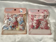 Sanrio Hello Kitty  My Melody Cotton Puffy Sticker Flakes 28pcs x2 Set