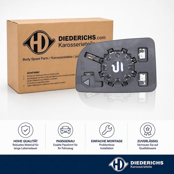 Spiegelglas Aussenspiegel Links Diederichs 1664127 FÜR Mercedes-image