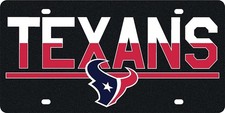Houston Texans Premium Laser Cut Tag License Plate, Duo-Tone, Mirrored Acrylic I