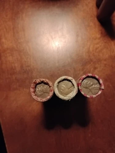 3 Rolls of Wheat Penny's Mixed Unsearched Rolls of Wheat !