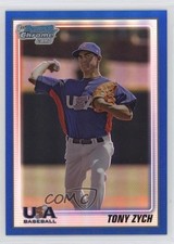 2010 Bowman Chrome USA Team Blue Refractor 49/250 Tony Zych #USA-BC22 sh7