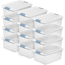 Sterilite 15 Quart Latching Storage Box, Stac...