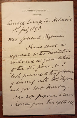 Field Marshal Lord Roberts (1832-1914) 1898 Signed Letter to Gen Arthur S. Wynne