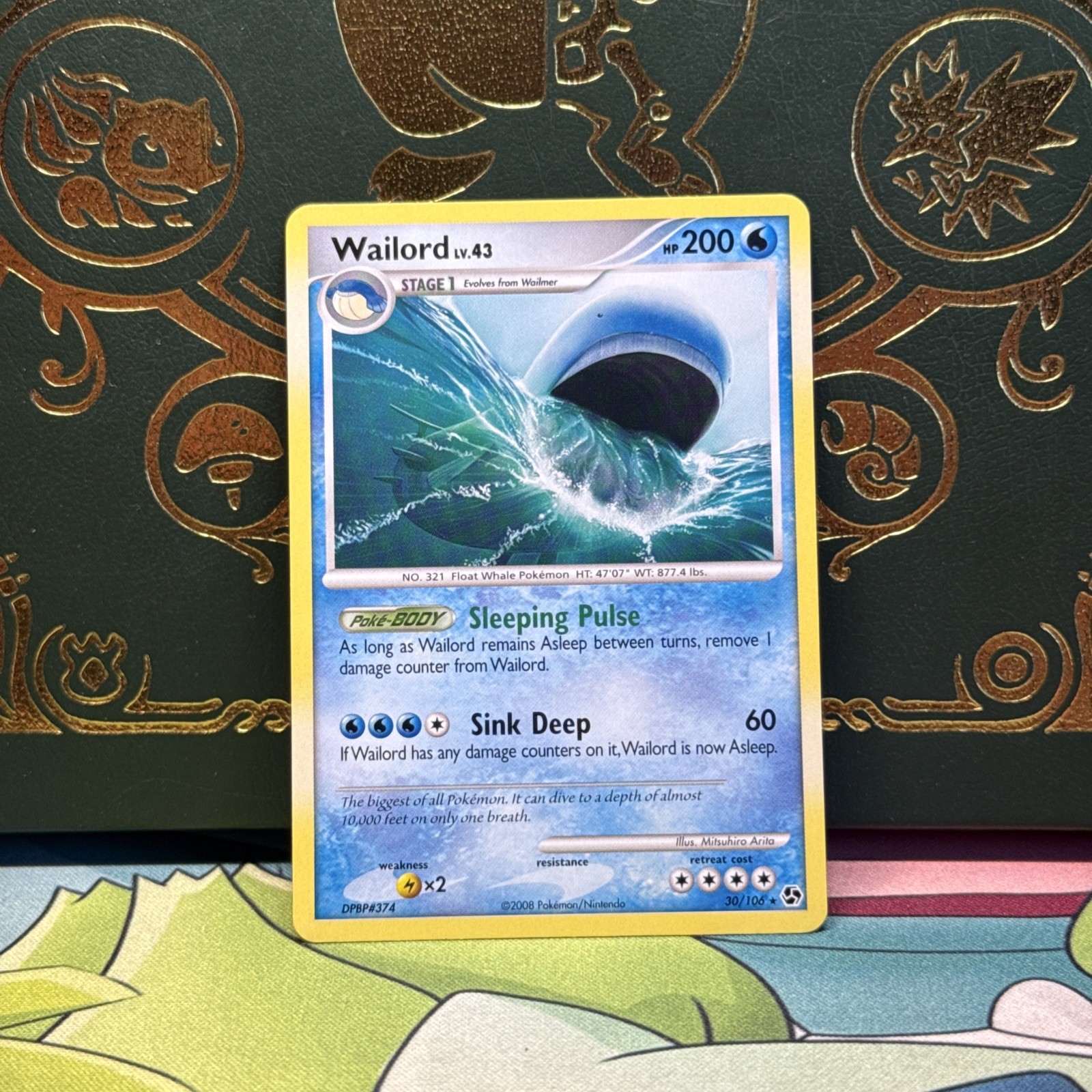 Pokémon Wailord 30/106 Great Encounters Rare Stage 1 200 HP English 2008 NM