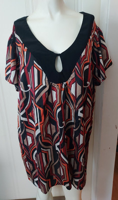 Lane Bryant Blouse Women's Plus Tag Size 26/28 Multi Color Abstract Design Top