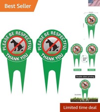 Please Be Respectful - 12" x 6" Aluminum No Poop Dog Sign, 2 Pack, Easy Install