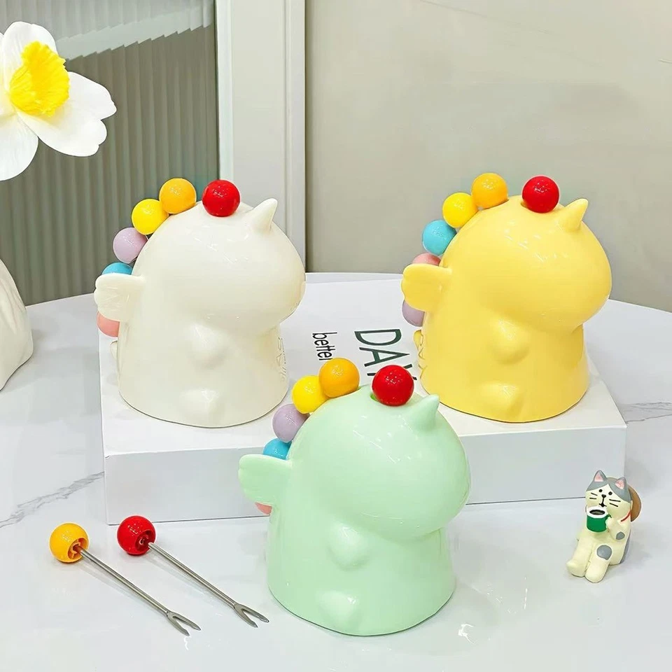 独角兽水果叉新奇塑料合金厨房用具用于派对野餐 — 第 4/4 张图片