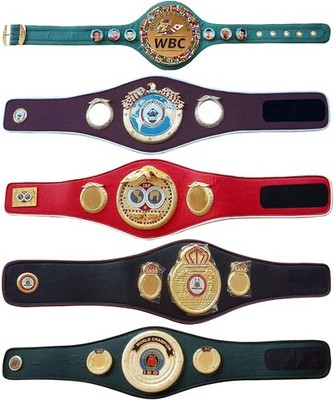 WBC, IBF, IBO, WBO, WBA Set of All boxing Championship Title Belts Adult Size 3D