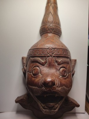 Thai Ramakien Head Carved Wood