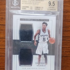 2016-17 Panini National Treasures Rookie Dual Materials #10 Dejounte Murray BGS…