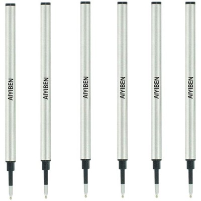 Kugelschreiber Nachfüller Tintenroller Mine 6er Pack Schwarz Fein