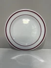 Vintage Corning Milk Glass Plate w/ Red Bands 7.25”