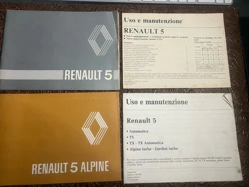 RENAULT 5 Alpine Manual De Uso Y Mantenimiento GORDINI ORIGINAL 4 Piezas - Imagen 2 de 4