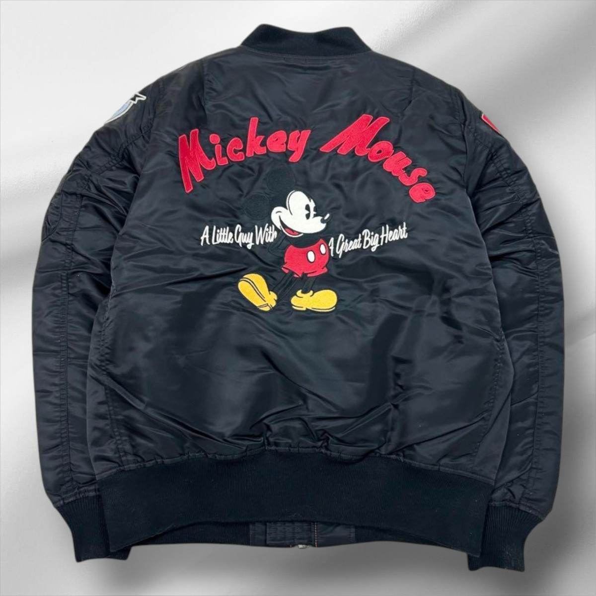 Avirex Disney MA-1 Mickey Flight Jacket Black Medium Military 