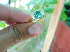 3.50 Ct Princess Natural Emerald & Diamond Anniversary Ring 14k Yellow Gold 6