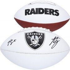 Ashton Jeanty and Geno Smith Las Vegas Raiders Signed Franklin Panel Football