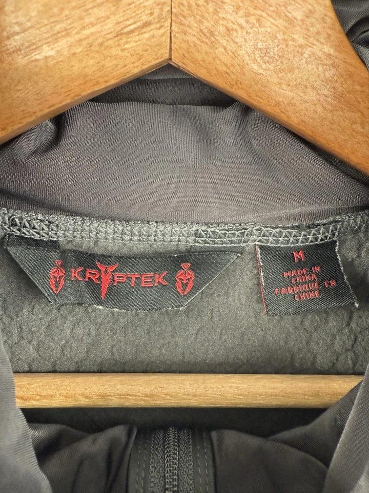 Kryptek Tech 1/2 Half Zip Hoodie Jacket Medium Gray Thermal Fleece Lined - Image 4 of 4