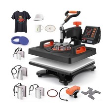 Heat Press Machine 9 in 1, 12 X 15 inch, 800W Sublimation Machine, 360° Rot