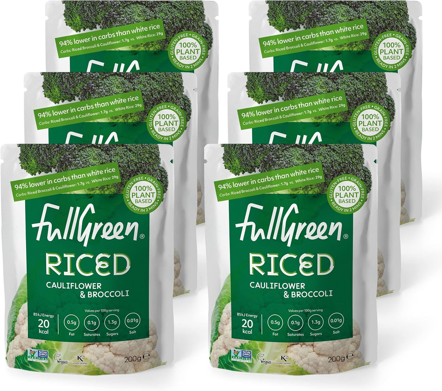 Fullgreen, Riced Cauliflower and Broccoli, 100% Veg, shelf-stable, no...