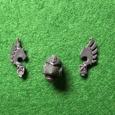 Warhammer 40k Dark Angels Bits Ravenwing Command Champion Winged Helmet Head  