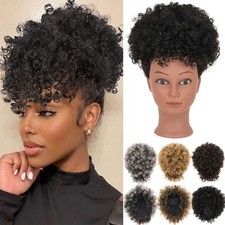 Bun Ponytail Synthetic Afro Puff Drawstring Ponytail Kinky Curly for Black Women
