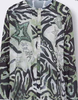 Damen Druckbluse Heine Gr. 42