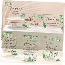 6 Pcs Acrylic Wedding Reception Signs Clear Table Decoration Elegant Style