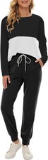 2 Piece Sets for Women Long Sleeve Tops Sweatpants Lounge Set Fall  Soft Fab...