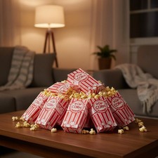 Durable 1 OZ Popcorn Bags - 1000 Pcs Red & White for Movie Nights & Carnivals